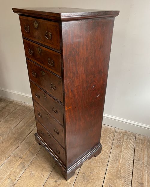 CHARMING COUNTRY WALNUT SIX DRAWER TALL CHEST OR TALLBOY - ADDITIONAL PHOTO 3