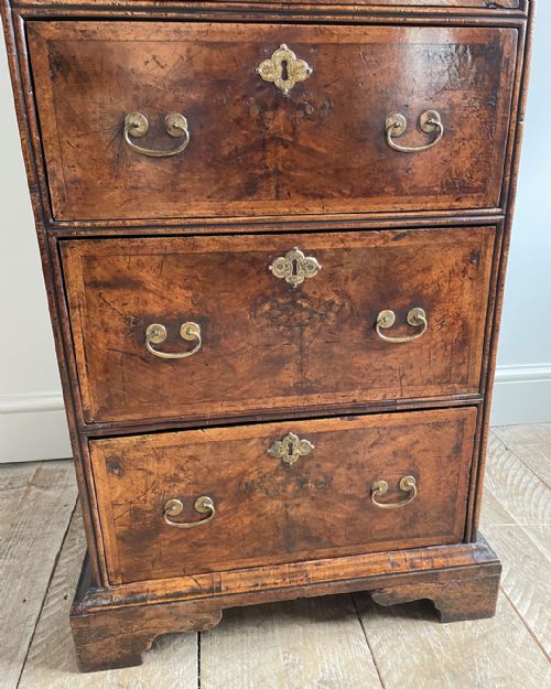 CHARMING COUNTRY WALNUT SIX DRAWER TALL CHEST OR TALLBOY - ADDITIONAL PHOTO 4