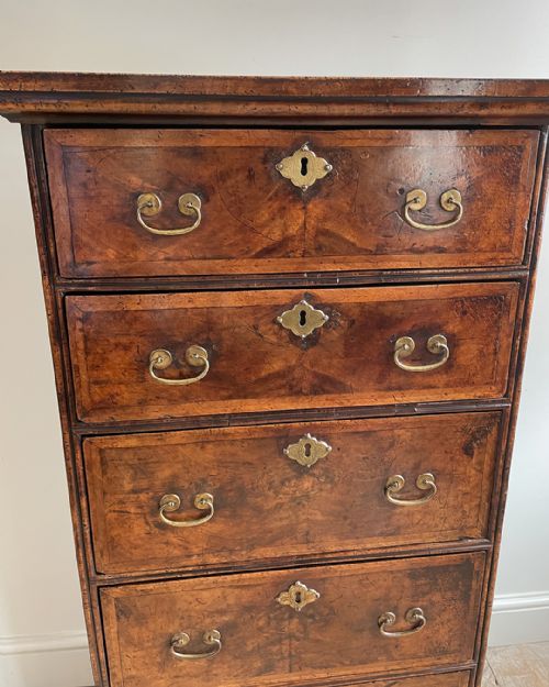 CHARMING COUNTRY WALNUT SIX DRAWER TALL CHEST OR TALLBOY - ADDITIONAL PHOTO 5
