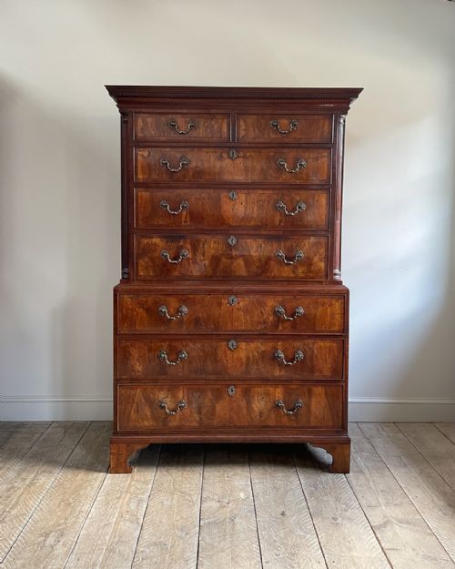 magnificent early georgian walnut chest on chest - CATEGORY: ANTIQUE CHEST OF DRAWERS - DATED GEORGIAN