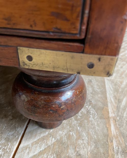 WONDERFUL 19TH CENTURY MAHOGANY SECRETAIRE CAMPAIGN CHEST - ADDITIONAL PHOTO 9