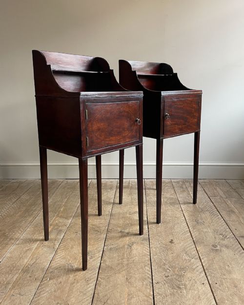 pair of elegant georgian mahogany pot cupboards - CATEGORY: ANTIQUE CUPBOARDS - DATED GEORGIAN