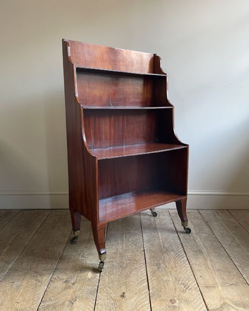 fine quality regency mahogany waterfall bookcase - CATEGORY: ANTIQUE BOOKCASES - DATED REGENCY