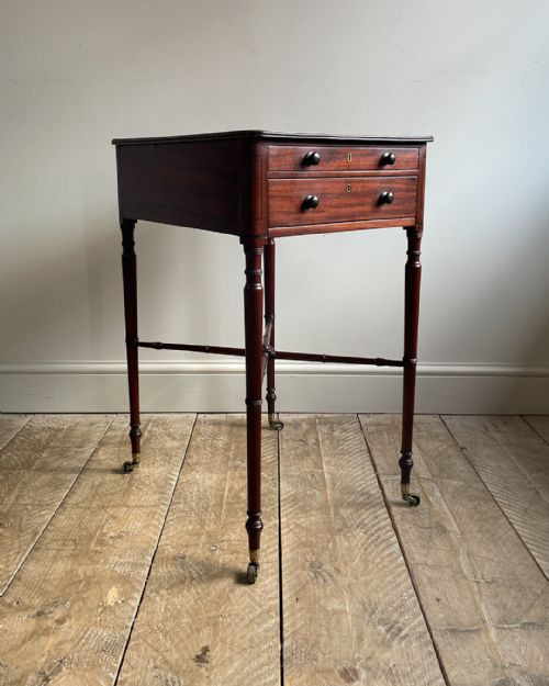 elegant regency mahogany work table - CATEGORY: ANTIQUE TABLES - DATED REGENCY