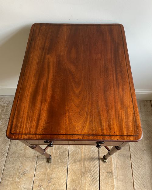 ELEGANT REGENCY MAHOGANY WORK TABLE - ADDITIONAL PHOTO 4