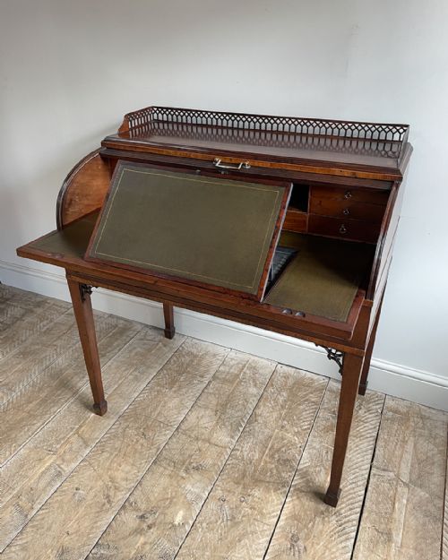 FINE QUALITY GEORGIAN MAHOGANY ROLL TOP DESK - ADDITIONAL PHOTO 3