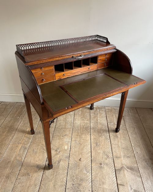 FINE QUALITY GEORGIAN MAHOGANY ROLL TOP DESK - ADDITIONAL PHOTO 5