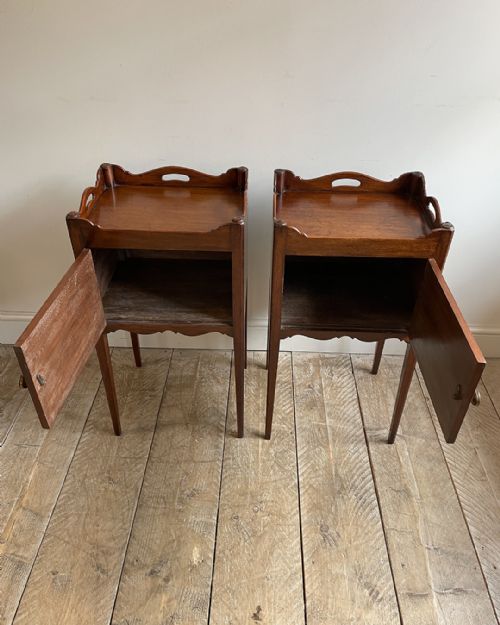 MATCHED PAIR OF MAHOGANY POT CUPBOARDS - ADDITIONAL PHOTO 5