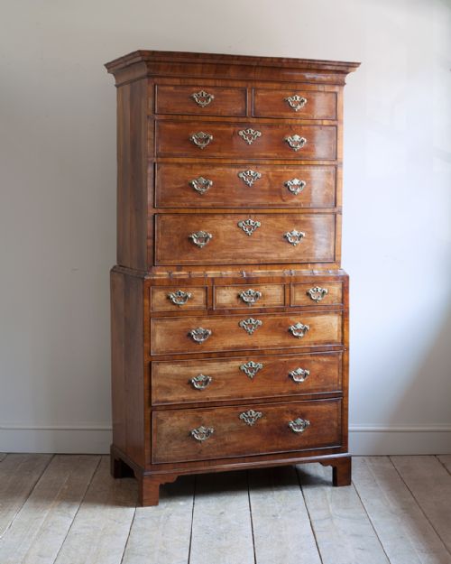 beautiful small walnut chest on chest of lovely golden colour - CATEGORY: ANTIQUE JEWELLERY - DATED 18TH CENTURY