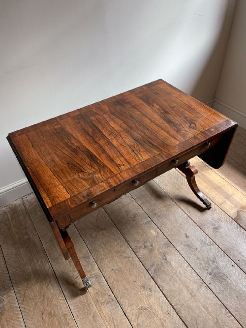LOVELY QUALITY REGENCY ROSEWOOD SOFA TABLE - ADDITIONAL PHOTO 3