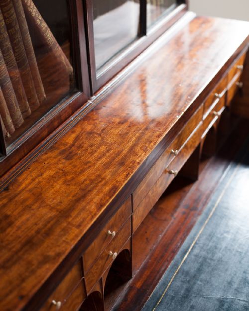 GEORGIAN MAHOGANY SECRETAIRE BOOKCASE - ADDITIONAL PHOTO 5