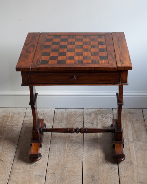 FINE LATE REGENCY ROSEWOOD GAMES TABLE - ADDITIONAL PHOTO 4