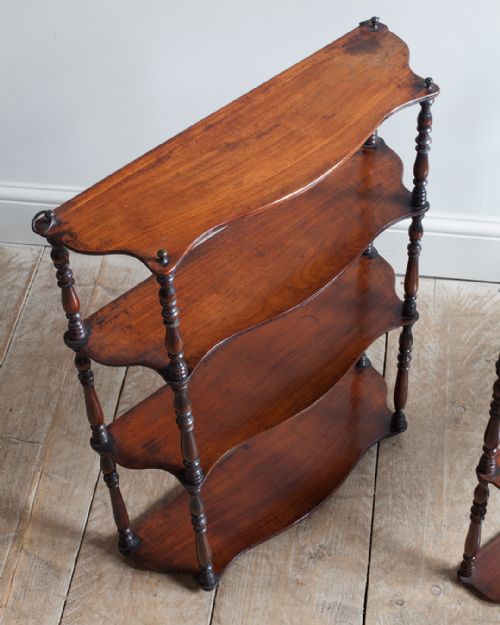 ELEGANT PAIR OF 19TH CENTURY MAHOGANY WALL SHELVES - ADDITIONAL PHOTO 2