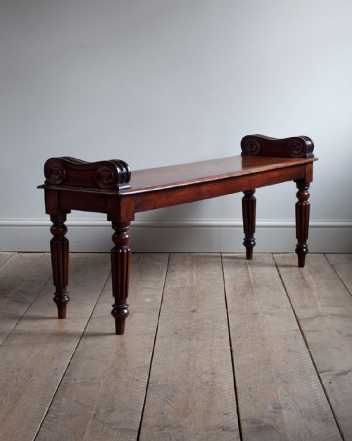 william iv mahogany hall bench - CATEGORY: ANTIQUE FURNITURE - DATED 19TH CENTURY