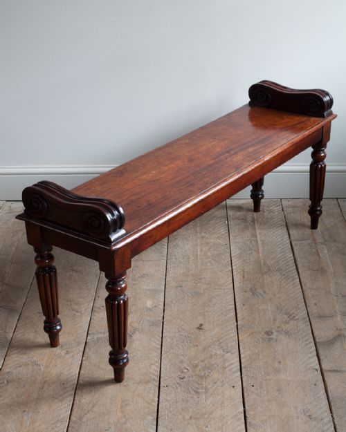 WILLIAM IV MAHOGANY HALL BENCH - ADDITIONAL PHOTO 1