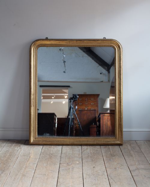 large 19th century french gilt overmantel mirror - CATEGORY: ANTIQUE MIRRORS - DATED 19TH CENTURY