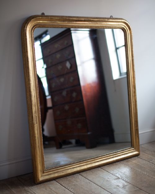 LARGE 19TH CENTURY FRENCH GILT OVERMANTEL MIRROR - ADDITIONAL PHOTO 1