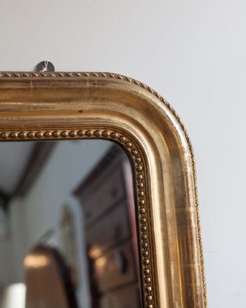 LARGE 19TH CENTURY FRENCH GILT OVERMANTEL MIRROR - ADDITIONAL PHOTO 2