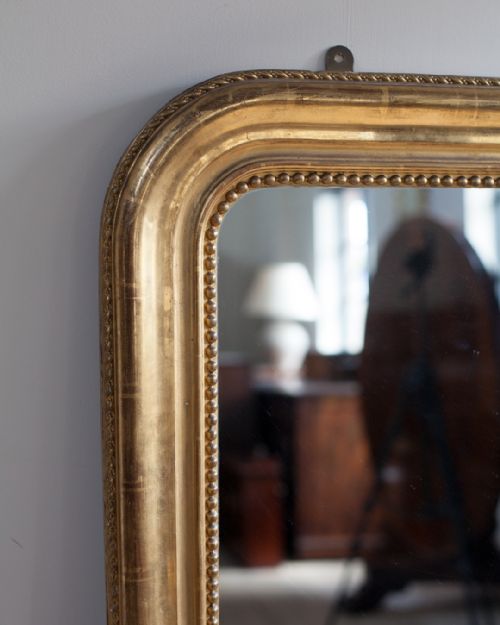 LARGE 19TH CENTURY FRENCH GILT OVERMANTEL MIRROR - ADDITIONAL PHOTO 3