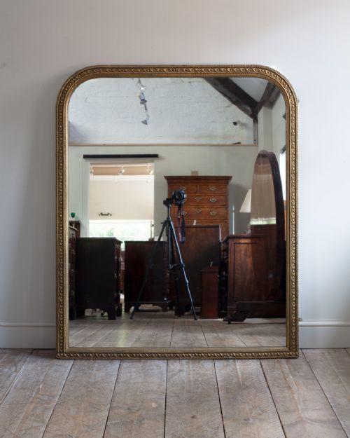 large 19th century gilt overmantel mirror - CATEGORY: ANTIQUE MIRRORS - DATED 19TH CENTURY