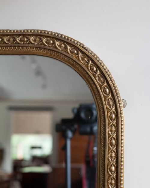 LARGE 19TH CENTURY GILT OVERMANTEL MIRROR - ADDITIONAL PHOTO 3
