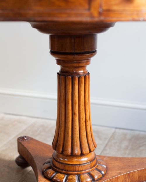 SUPERB WILLIAM IV OAK DRUM TABLE - ADDITIONAL PHOTO 4