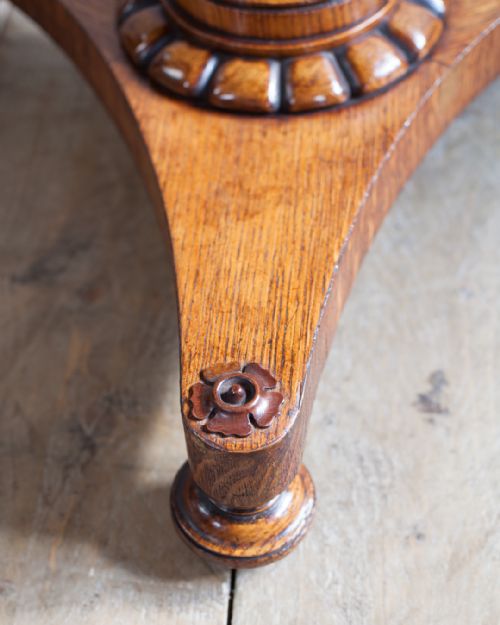 SUPERB WILLIAM IV OAK DRUM TABLE - ADDITIONAL PHOTO 6