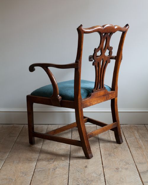 ATTRACTIVE CHIPPENDALE PERIOD MAHOGANY CARVER CHAIR - ADDITIONAL PHOTO 1