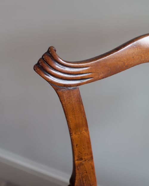 ATTRACTIVE CHIPPENDALE PERIOD MAHOGANY CARVER CHAIR - ADDITIONAL PHOTO 5