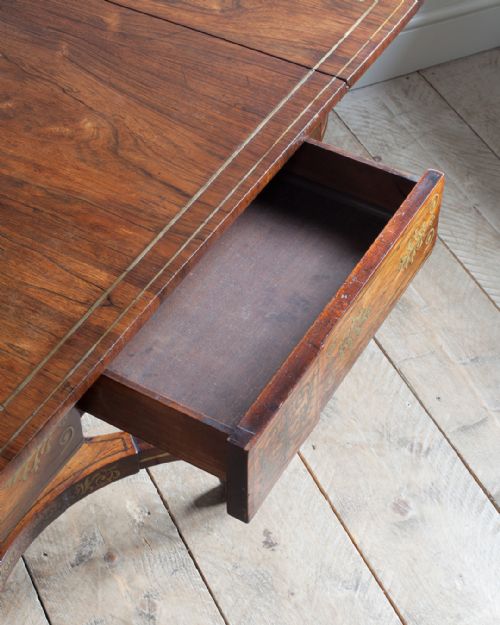 STUNNING REGENCY ROSEWOOD SOFA TABLE - ADDITIONAL PHOTO 5