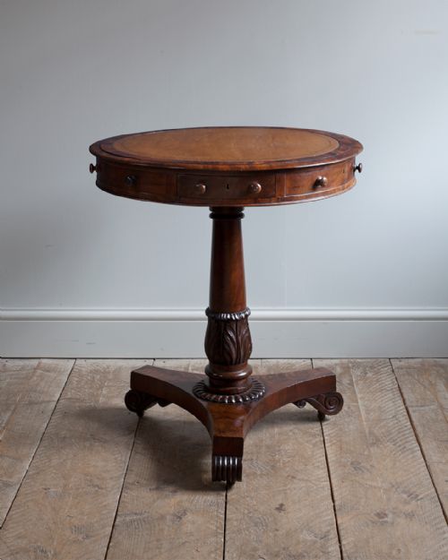 delightful small william iv mahogany drum table - CATEGORY: ANTIQUE TABLES - DATED 19TH CENTURY