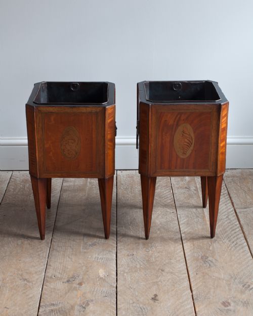 PAIR OF EDWARDIAN SATINWOOD JARDINIRS - ADDITIONAL PHOTO 1