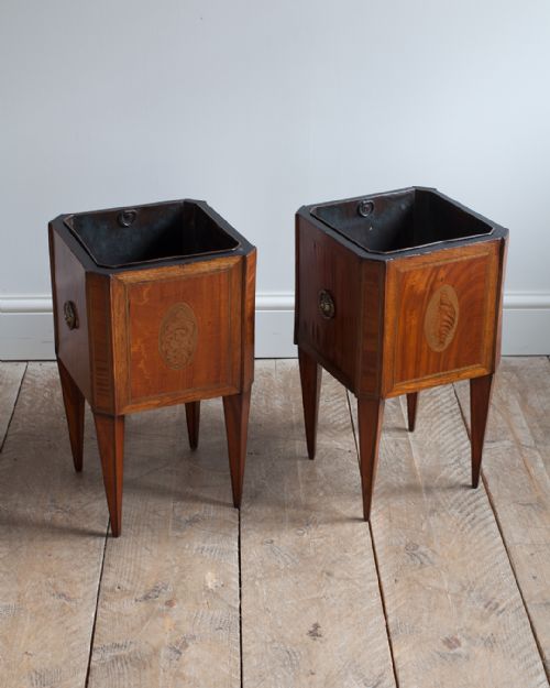 PAIR OF EDWARDIAN SATINWOOD JARDINIRS - ADDITIONAL PHOTO 2