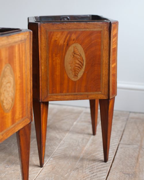 PAIR OF EDWARDIAN SATINWOOD JARDINIRS - ADDITIONAL PHOTO 4