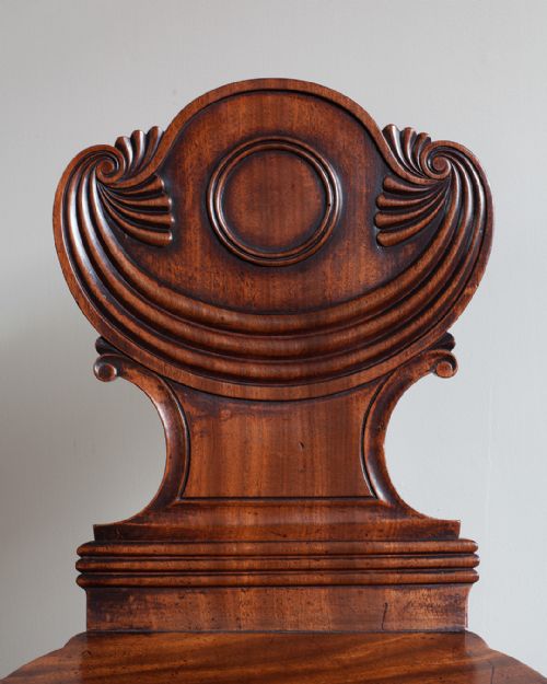 PAIR OF REGENCY MAHOGANY HALL CHAIRS - ADDITIONAL PHOTO 2