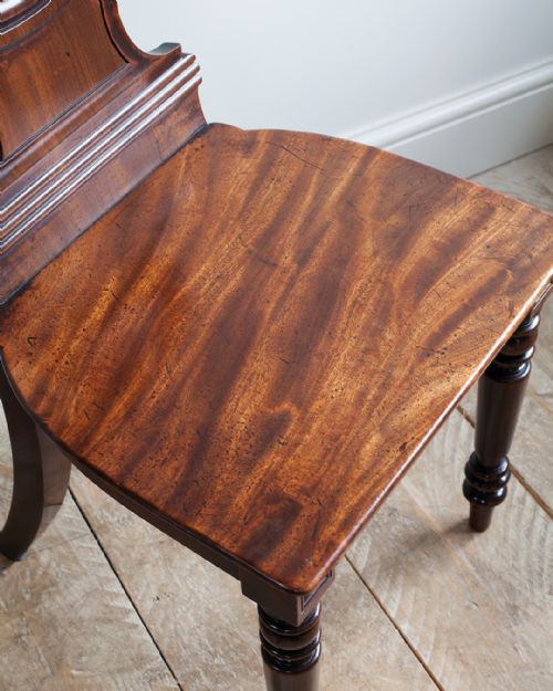 PAIR OF REGENCY MAHOGANY HALL CHAIRS - ADDITIONAL PHOTO 5