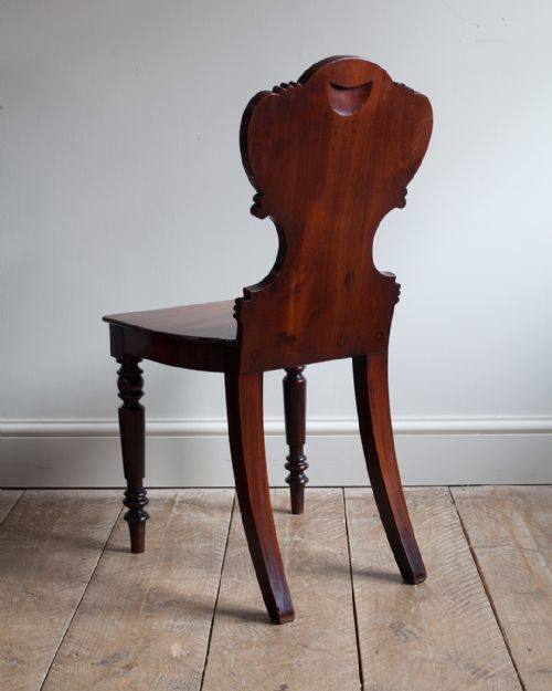 PAIR OF REGENCY MAHOGANY HALL CHAIRS - ADDITIONAL PHOTO 7