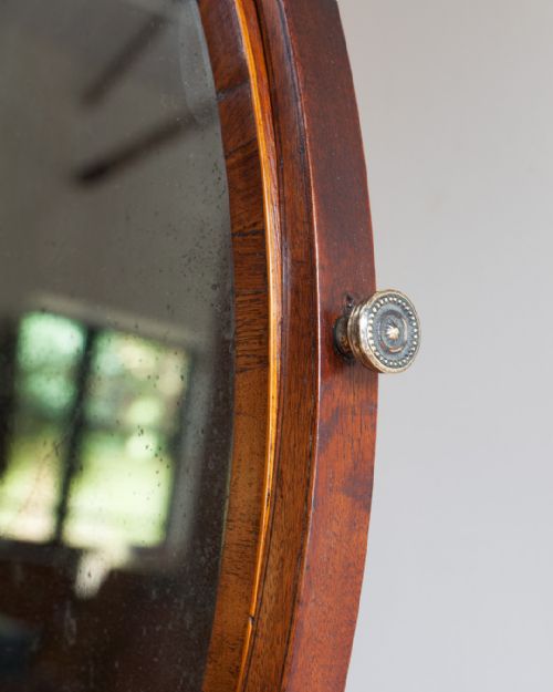 GEORGIAN MAHOGANY SERPENTINE TOILET MIRROR - ADDITIONAL PHOTO 4