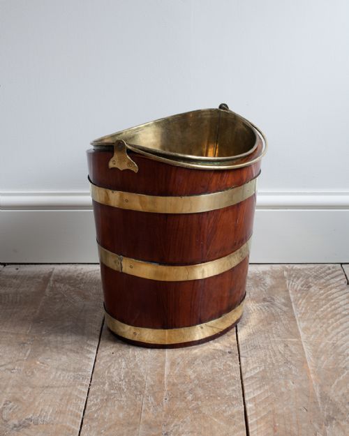 georgian mahogany brass bound peat bucket - CATEGORY: ANTIQUE MISCELLANEOUS - DATED 19TH CENTURY