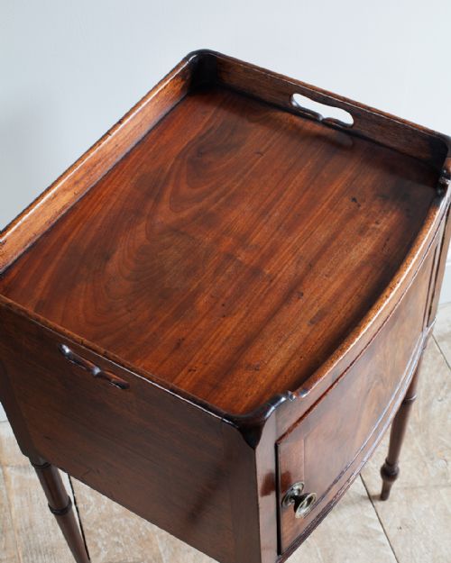 GEORGE IV MAHOGANY BOWFRONT POT CUPBOARD - ADDITIONAL PHOTO 2