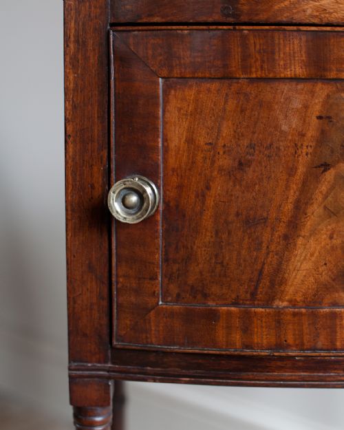 GEORGE IV MAHOGANY BOWFRONT POT CUPBOARD - ADDITIONAL PHOTO 3