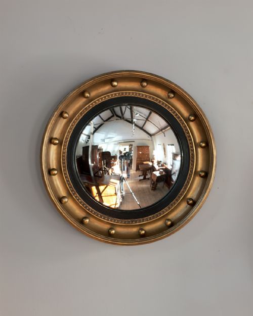 19th century gilt convex mirror - CATEGORY: ANTIQUE MIRRORS - DATED 19TH CENTURY
