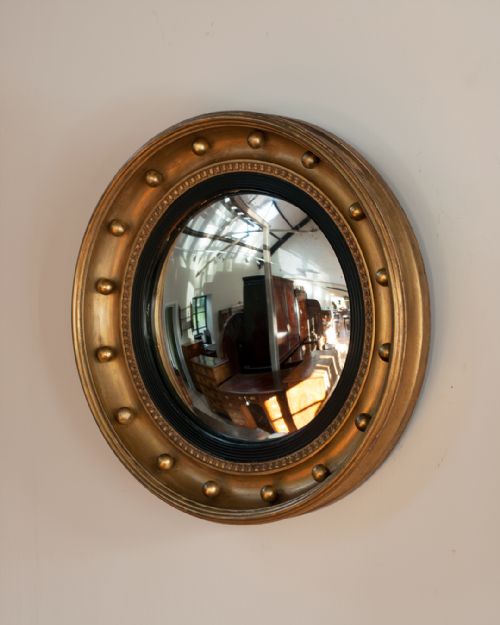 19TH CENTURY GILT CONVEX MIRROR - ADDITIONAL PHOTO 1