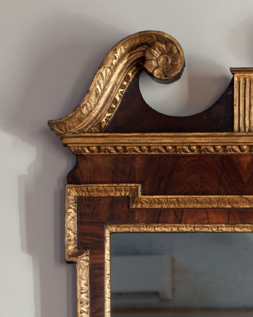 GEORGE II WALNUT AND PARCEL GILT MIRROR - ADDITIONAL PHOTO 1