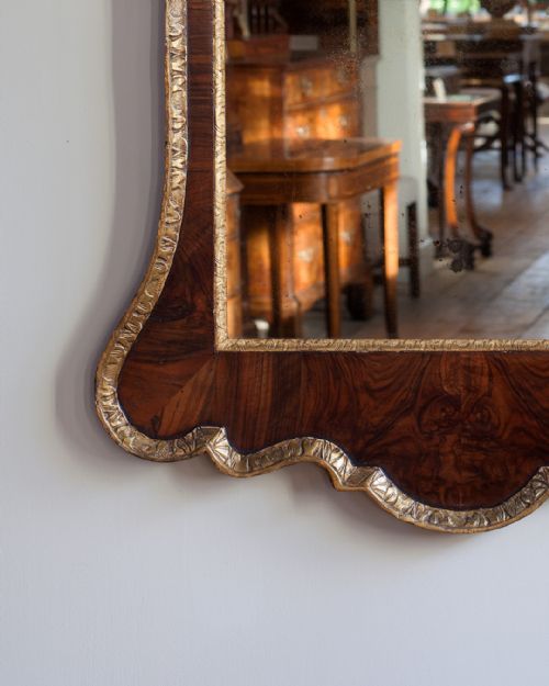 GEORGE II WALNUT AND PARCEL GILT MIRROR - ADDITIONAL PHOTO 2