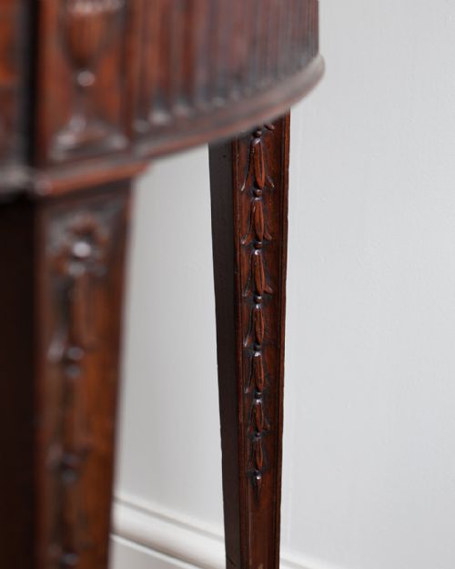 RARE FINE QUALITY GEORGE III MAHOGANY DEMI LUNE CARD TABLE - ADDITIONAL PHOTO 7