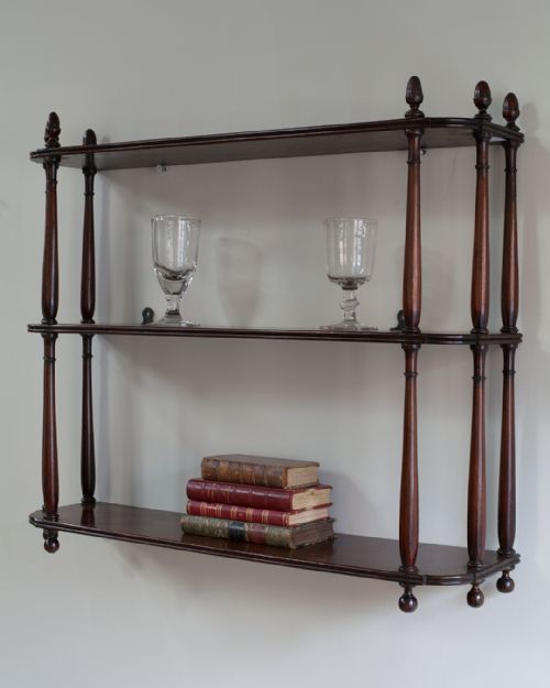 19TH CENTURY MAHOGANY WALL SHELVES - ADDITIONAL PHOTO 2