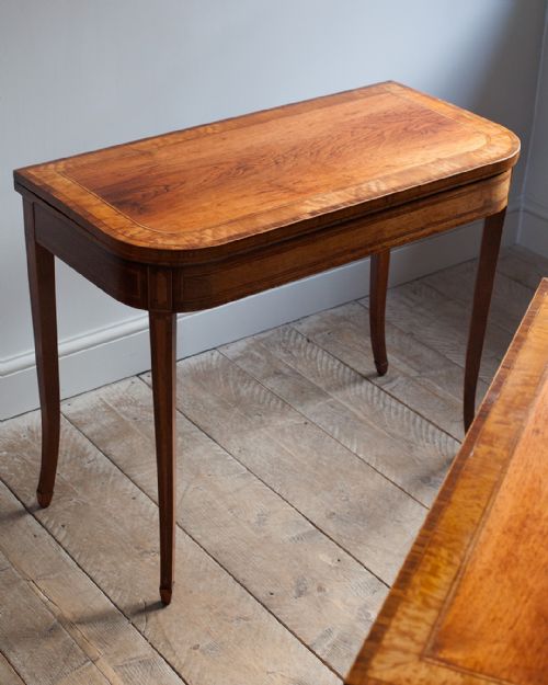 PAIR OF SHERATON PERIOD ROSEWOOD CARD TABLES - ADDITIONAL PHOTO 1