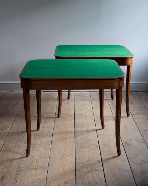 PAIR OF SHERATON PERIOD ROSEWOOD CARD TABLES - ADDITIONAL PHOTO 7
