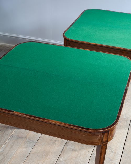 PAIR OF SHERATON PERIOD ROSEWOOD CARD TABLES - ADDITIONAL PHOTO 8